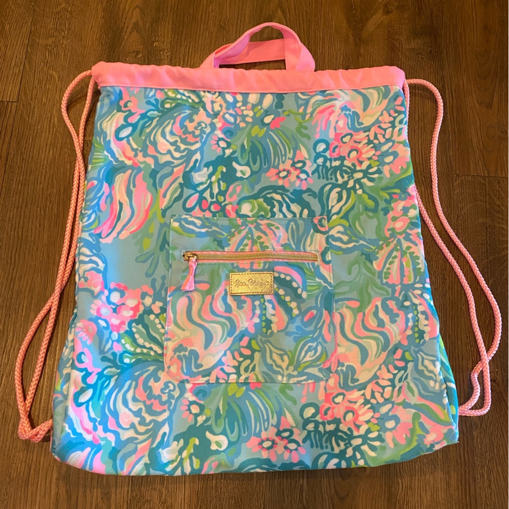 Lilly Pulitzer Drawstring Backpack Bag
